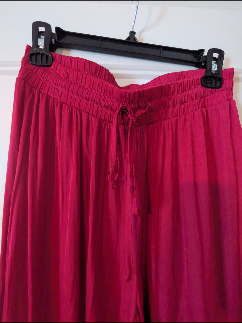 Women's Wide-Leg Drawstring Skirt - Raspberry Pink - Picture 3 of 6
